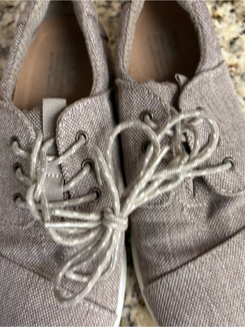 Toms Women's Taupe Canvas Lace-Up Sneakers